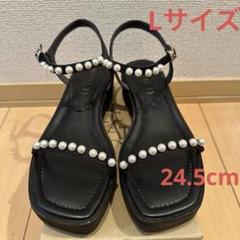 【極良品】ルタロン 厚底パール付きサンダル L 24.5 ブラック 黒 2025年最新】ルタロン サンダル パールの人気アイテム - メルカリ