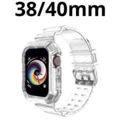 apple watch バンド 一体型 クリア 38mm/40mm/41mm