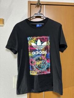 adidas カラフルグラフィック Tシャツ L 黒