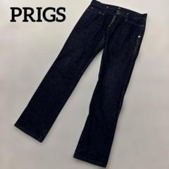 PRIGS レザーパッチ デニム ビジュージップ 32 インディゴ