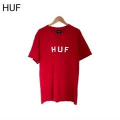 HUF　Tシャツ　プリント　ロゴ　サンフランシスコ　スケーター　半袖　レッド　M