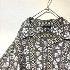 ✨オーバーサイズ✨ A124 アロハシャツ　ボーダーパターン　3XL レーヨン