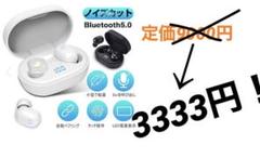 ワイヤレスイヤホン ホワイト Bluetooth5.0 ノイズキャンセリング