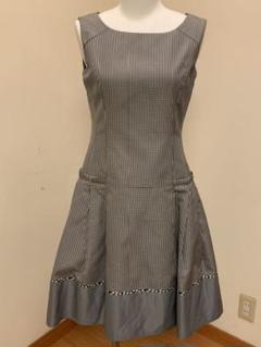 美品】Rene ニットドッキングワンピース カメリアボタン グレー 36
