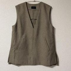 未使用品　green label relaxing　メルティジレ　ベスト　グレー green label relaxing ベスト ジレ リネンライク -マシン