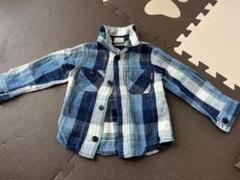 長袖シャツ　子供服　ベビー服　90サイズ　シャツ　ブルー　春服　秋服　ボタン付き