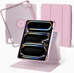 iPad Pro 11インチ ケース 2024 (M4) 360度回転 ピンク