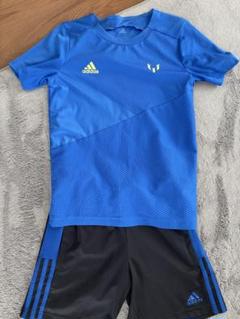 adidas サッカー　フットサルウェア　上下セット　青