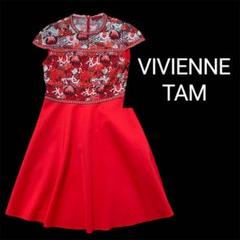 ヴィヴィアンタム VIVIENNE TAMレース刺繍付 赤 ワンピース