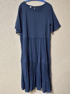 半袖Ｍサイズロングワンピース紺色