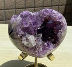 最高品質！ウルグアイ産⭐アメジストハート⭐カルサイト付⭐N170