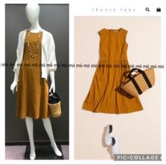 セオリー　ロングワンピース　リネン　ノースリーブ　フレア　ブラウン　Aライン　2 セオリー ロングワンピース リネン ノースリーブ フレア