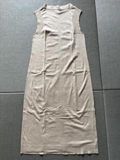 ほぼ新品☆シップス　ノースリーブサマーニットロングワンピース　リネン　ベージュ