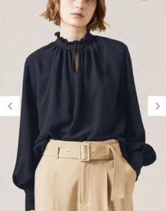 ，Miho　ベイジ　洗える　フリルネック　プルオーバーブラウス Miho様専用 ベイジ 洗える フリルネック プルオーバーブラウス