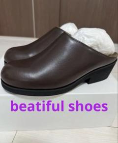 新品 beautiful shoes slip on エコファー　23.5cm