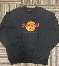 希少　Hard Rock Cafe ブラック 刺繍トレーナー 90's HARD ROCK CAFE ロゴ刺繍スウェット - used&vintage box Hi