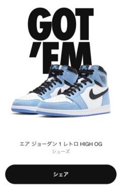 NIKE AIRJORDAN1 university blue 28 ナイキ