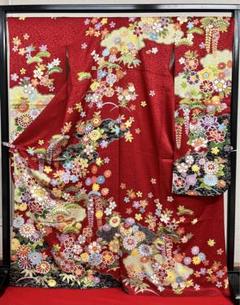 サボン様専用 中古☆振袖☆仕立て上がり☆NO.B07 赤 成人式 結婚