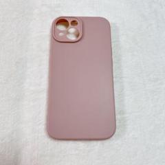 iPhone 15ソフトケース マット カバー シンプル くすみピンク