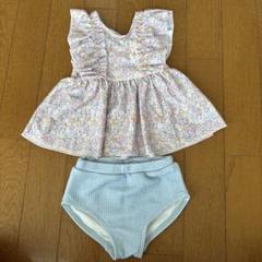 [新品］petit mainの小花柄水着80