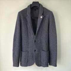 未使用級 LARDINI アルパカ混 シェブロン ダブル ニット
