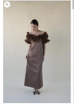 ワンピース Acka tulle sheer one-piece (brown) occasion collection✨ 2.4 （sun) new arrival ◼︎tulle sheer