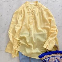 Drawer☆美しいイエローのコットンシルクのブラウス☆３６サイズ ドゥロワー コットンシルクブラウス イエロー - メルカリ