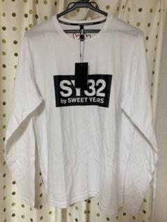 sy32 ボックスロゴロンT 白×黒