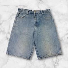 SouthPole デニム バギーショーツ ハーフパンツ 刺繍 ホワイト 極太 SOUTH POLE ハーフパンツ デニム メンズ 春夏用 黒 白 大きい