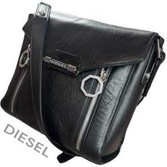 DIESEL ディーゼル ショルダーバッグ オールレザー シボ加工 ブラック DIESEL ディーゼル ショルダーバッグ オールレザー シボ加工
