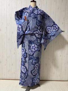 お値下げ、有松鳴海総絞り、小柄な方。 新品 有松鳴海絞り 蝶 夏着物 仕付け糸付 トールサイズ“銀河を