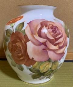 真作/山口華坪/薔薇花瓶図/バラ/布袋屋掛軸HH-884 真作/山口華坪/薔薇花瓶図/バラ/布袋屋掛軸HH-884