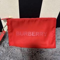 BURBERRY レッド クラッチバッグ