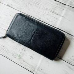 【高級感漂う黒の本革】IL BISONTE　長財布　ラウンドジップ　刻印　大容量