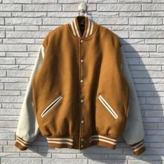 GAME SPORTS WEARスタジャンSキャメルウール牛革