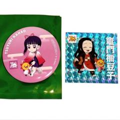 鬼滅の刃 コジマ限定品 栗花落カナヲ 竈門禰豆子 ステッカー 缶バッジセット