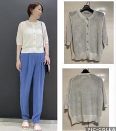 美品 セオリーリュクス theoryluxeカーディガン シルク混 38 薄手 Theory luxe - 新品 theory luxe 21SS カシミヤ混ミドル丈