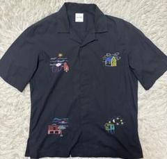 【美品】Paul Smith 開襟　サマーコットン　半袖シャツ　刺繍　XL
