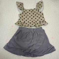値下げ❣️devirockデビロック女の子100 ドット柄 セットアップ水着