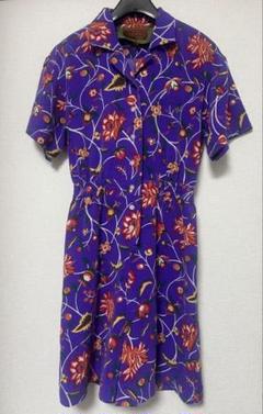 美品】KENZO ヴィンテージ 花柄 総柄 Aライン シャツワンピース
