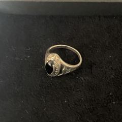 ヴィンテージ シルバー リング 80s silver アクセサリー onyx 50s vintage black onyx silver signet ring ヴィンテージ