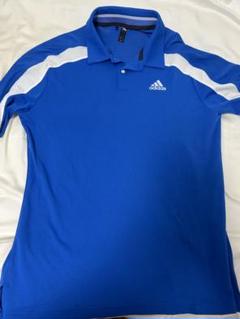 adidas 青 ポロシャツ 3本ライン ゴルフ スポーツ