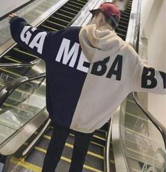 フードパーカー ゆったり バイカラー 秋 メンズ 秋服 スウェットパーカー