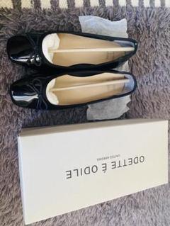 バレエシューズ ブラック リボン付き