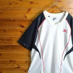 MIZUNO　ミズノ　半袖Tシャツ　スポーツウェア　ラグラン袖　白　黒　L　古着