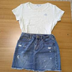 GapKids デニムミニスカート kumikyoku Tシャツ