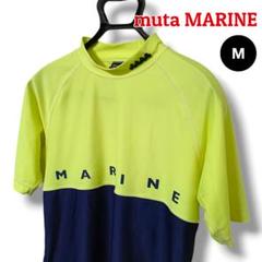 【お勧め】mutaMARINE モックネックシャツMイエローネイビーメンズゴルフ
