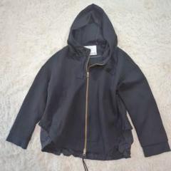 美品 Lallia Mú フード付きゴールドダブルジップ ジャンパー M 美品 Lallia Mú フード付きゴールドダブルジップ ジャンパー M
