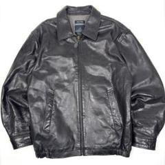 【牛革】NAUTICA レザージャケット 黒 42 ライダースジャケット