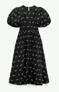 ZARA】パフスリーブ ロングワンピース XS - メルカリ